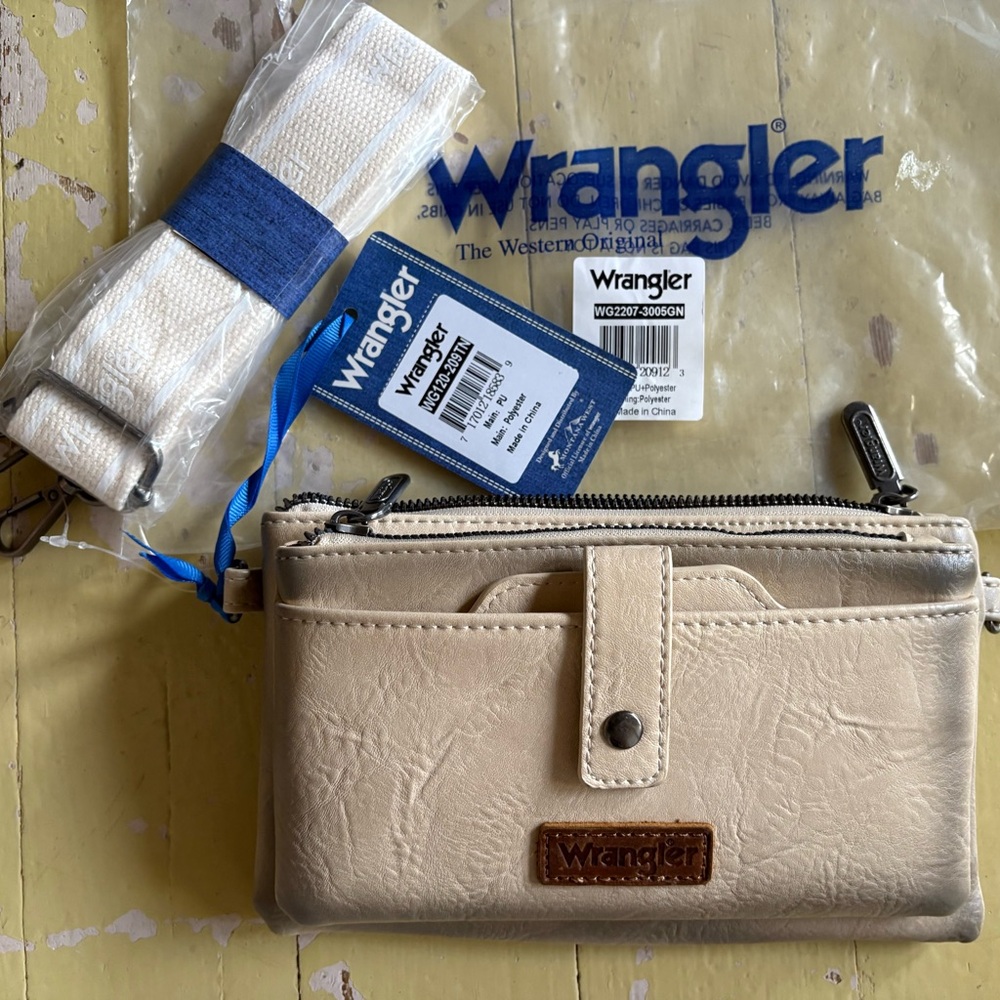 Wrangler Women's Crossbody Bag Double Layer Purse with Card
Wallet, WG120-209